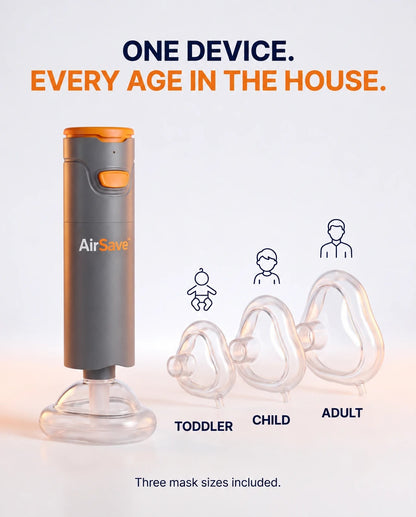 One device, every age in the house: toddler, child and adult masks included